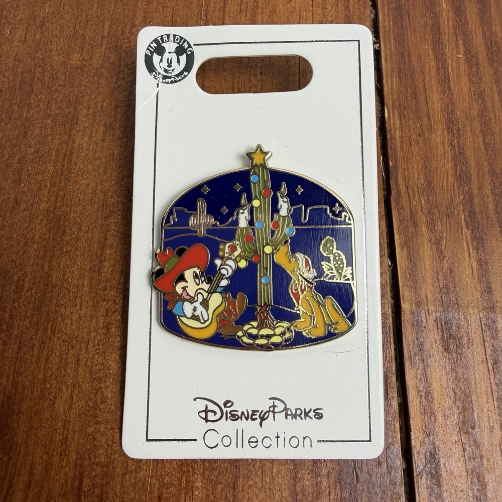 Disney Pin  Mickey & Pluto Christmas in the West Surprise Release Cactus LE